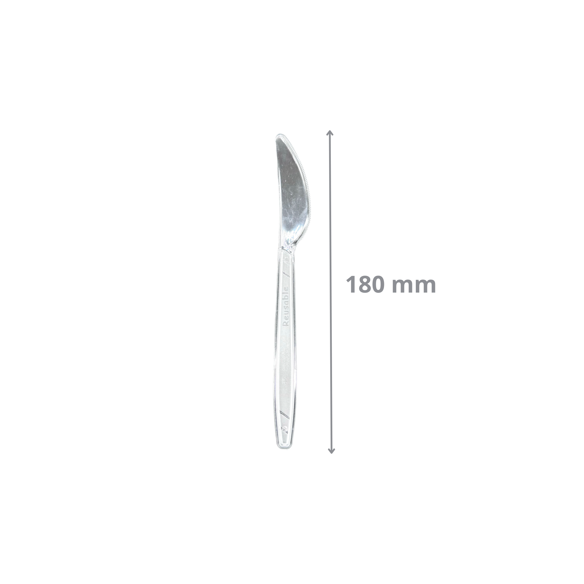 Couteau en plastique cristal réutilisable 180 mm